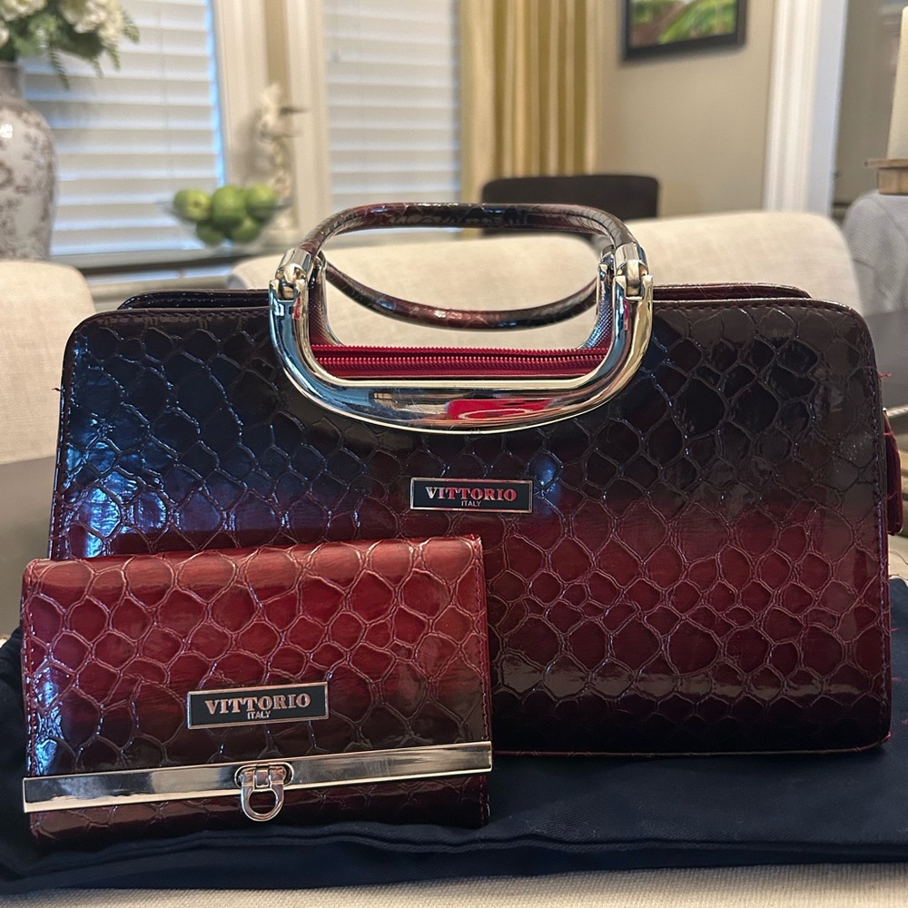 Italian handbag and matching wallet